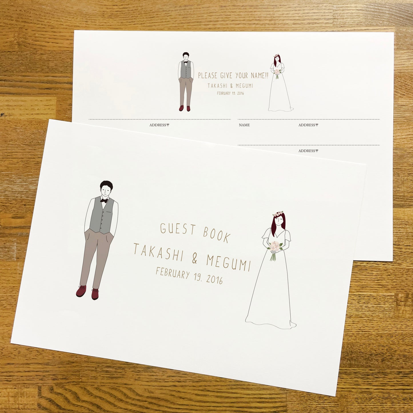 芳名帳【新郎&新婦 洋装】/100名様記入