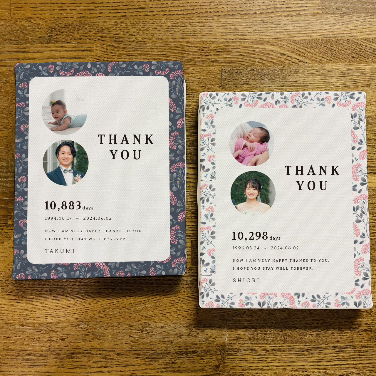 【子育て感謝状botanical】キャンバスボード|両親贈呈品|記念品|選べるカラー|選べるサイズ