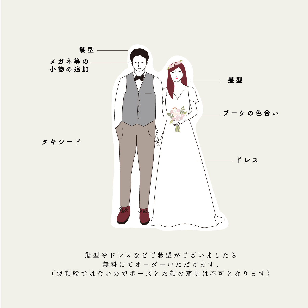 ウェルカムボード  【新郎＆新婦 洋装】/選べるデザイン・サイズ